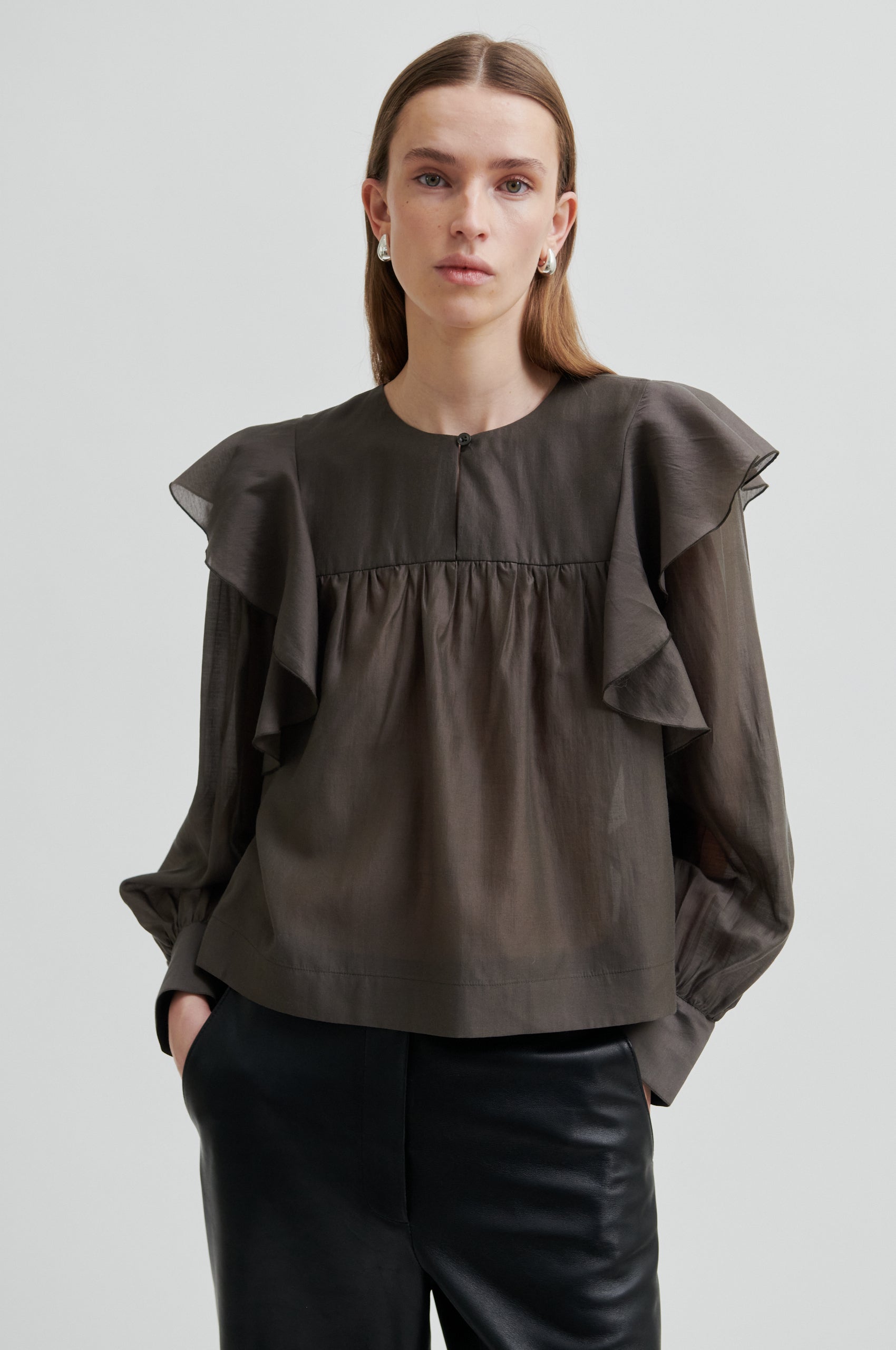 Dream Ruffle bluse - Wren